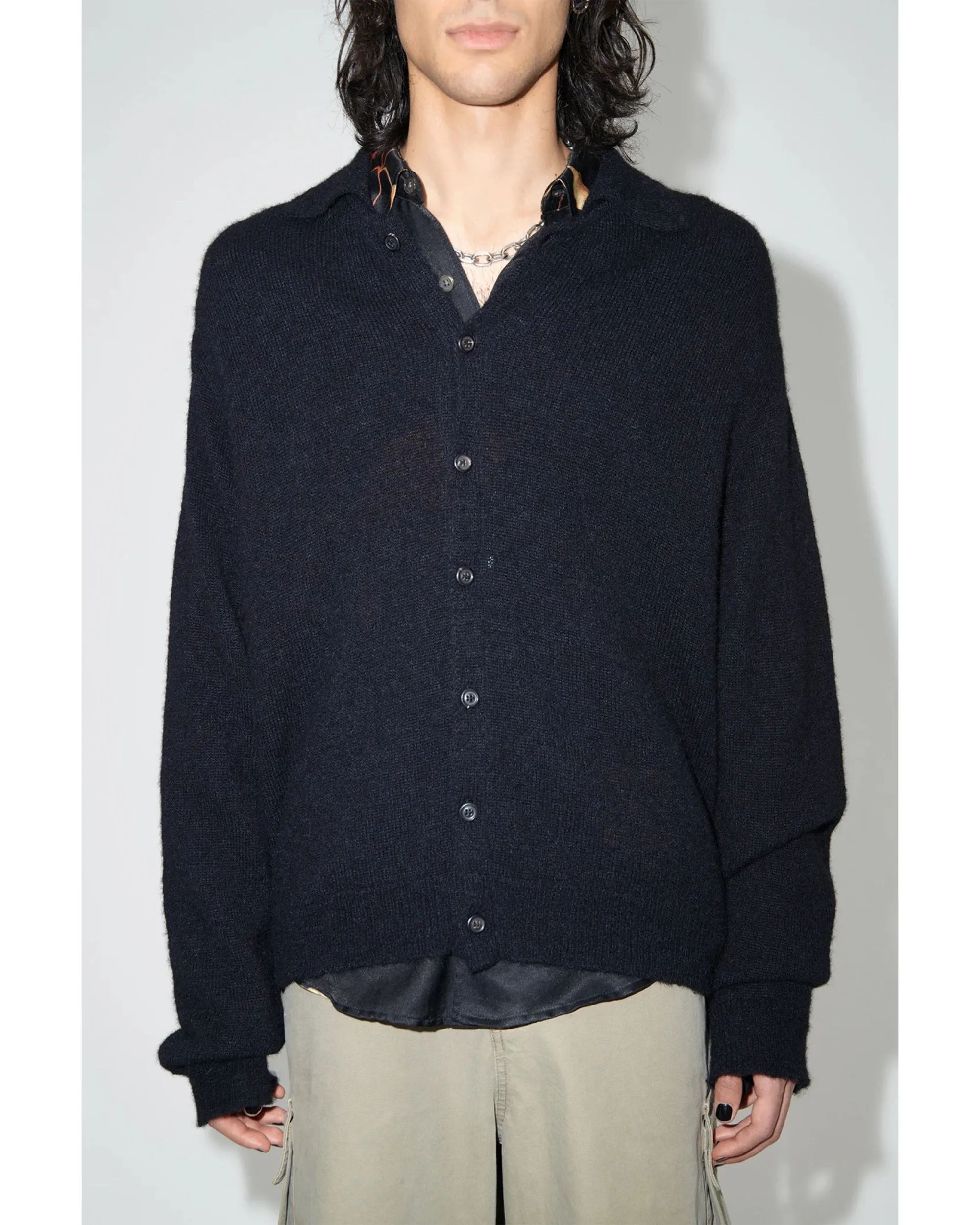EVENING POLO BLACK FUZZY ALPACA