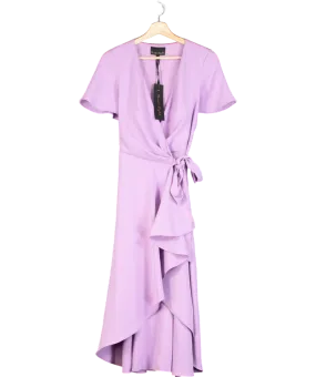 Phase Eight Lilac Julissa Ruffle Wrap Midi Dress UK 12