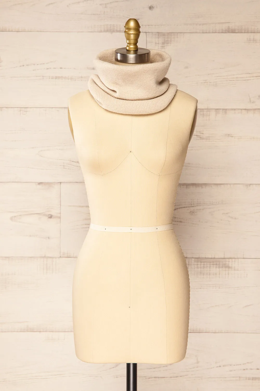 Vinales Beige | Soft Rib Knit Tube Scarf